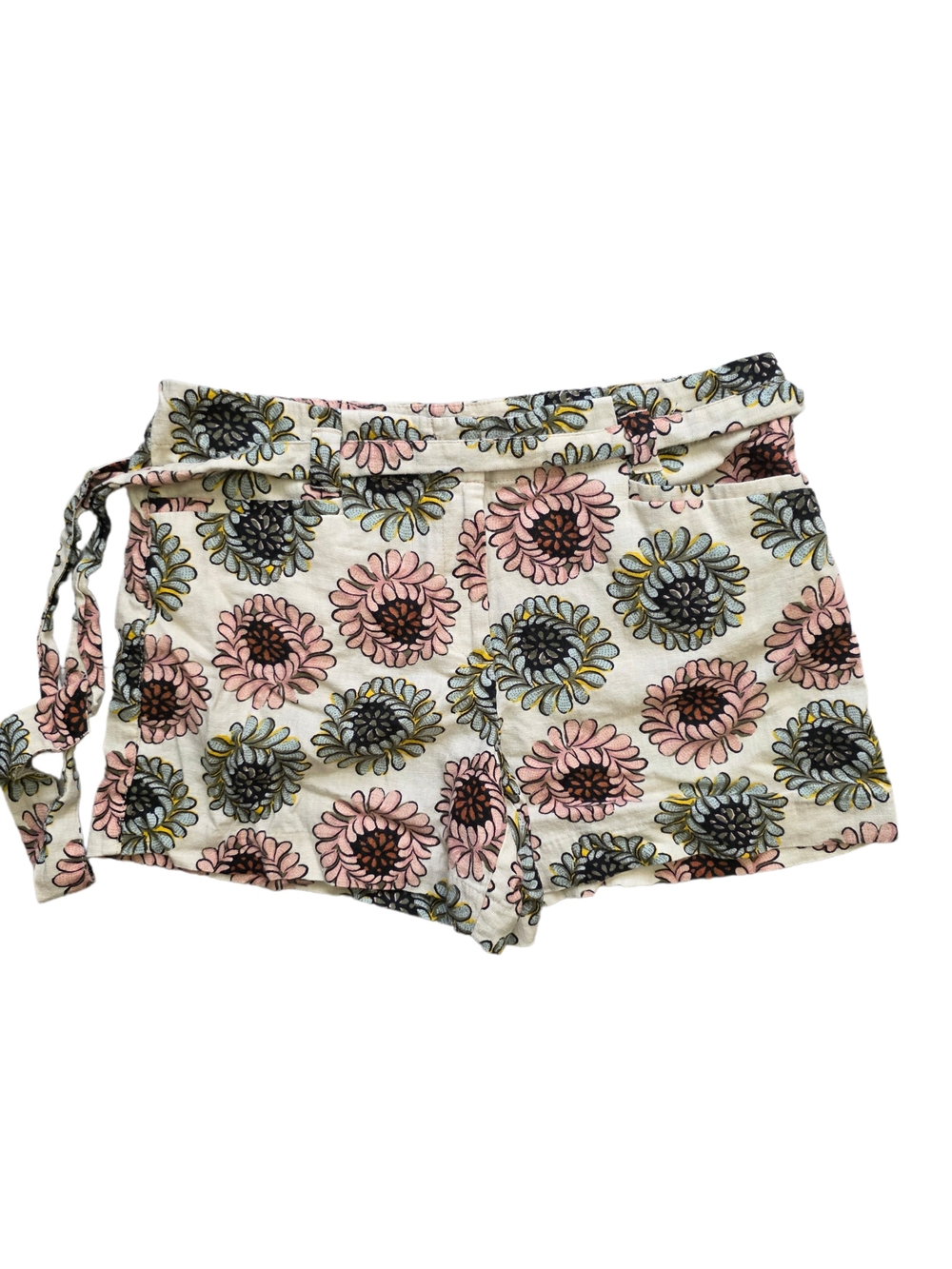 LOFT outlet Floral Tie-Waist Women’s The Waist Shorts Size 8